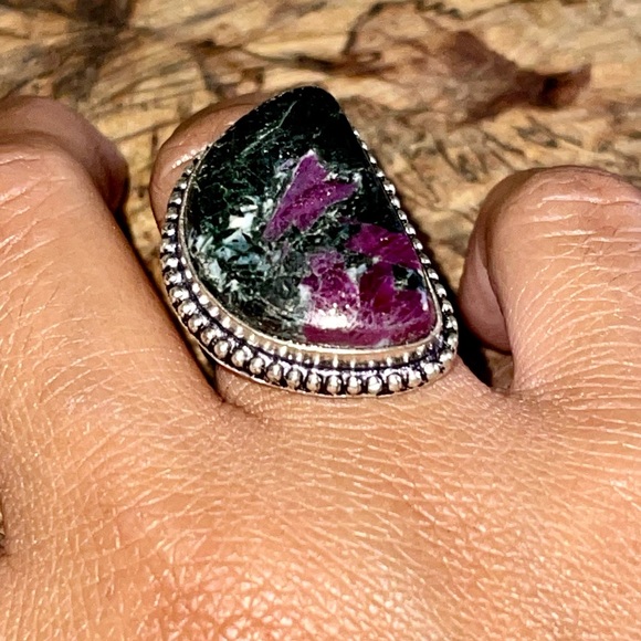 Dark Eudialyte Ring Size 5 3/4 - Picture 8 of 9